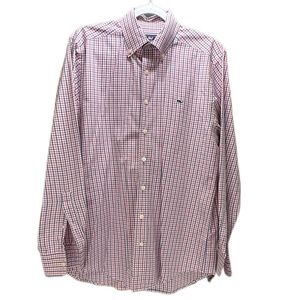 VINEYARD VINES WHALE LONG SLEEVE SHIRT OXFORD CLOTH BLUE PINK Mens M Slim